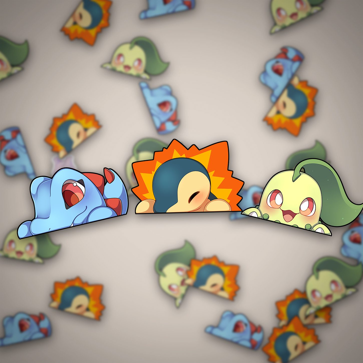 Pokémon Gen 2 Starter Sticker | 12 cm 1 Pokemon Sticker Gen 1 Starter Set: Shiggy, Glumanda & Bisasam