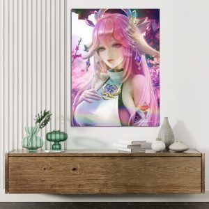 Yae Miko Portrait Poster aus Genshin Impact – Mystische Eleganz für Ihre Wanddekoration - A4, Hologramm