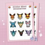 Pokémon Evoli Evolutionen Sticker - Stickerbogen für Fans