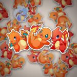 Pokemon Sticker Set - Glumanda, Bisasam, Shiggy - 9 Stück