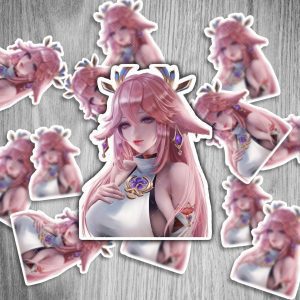 Genshin Impact Yae Miko Sticker – Wasserfest und UV-geschützt 2 Stück