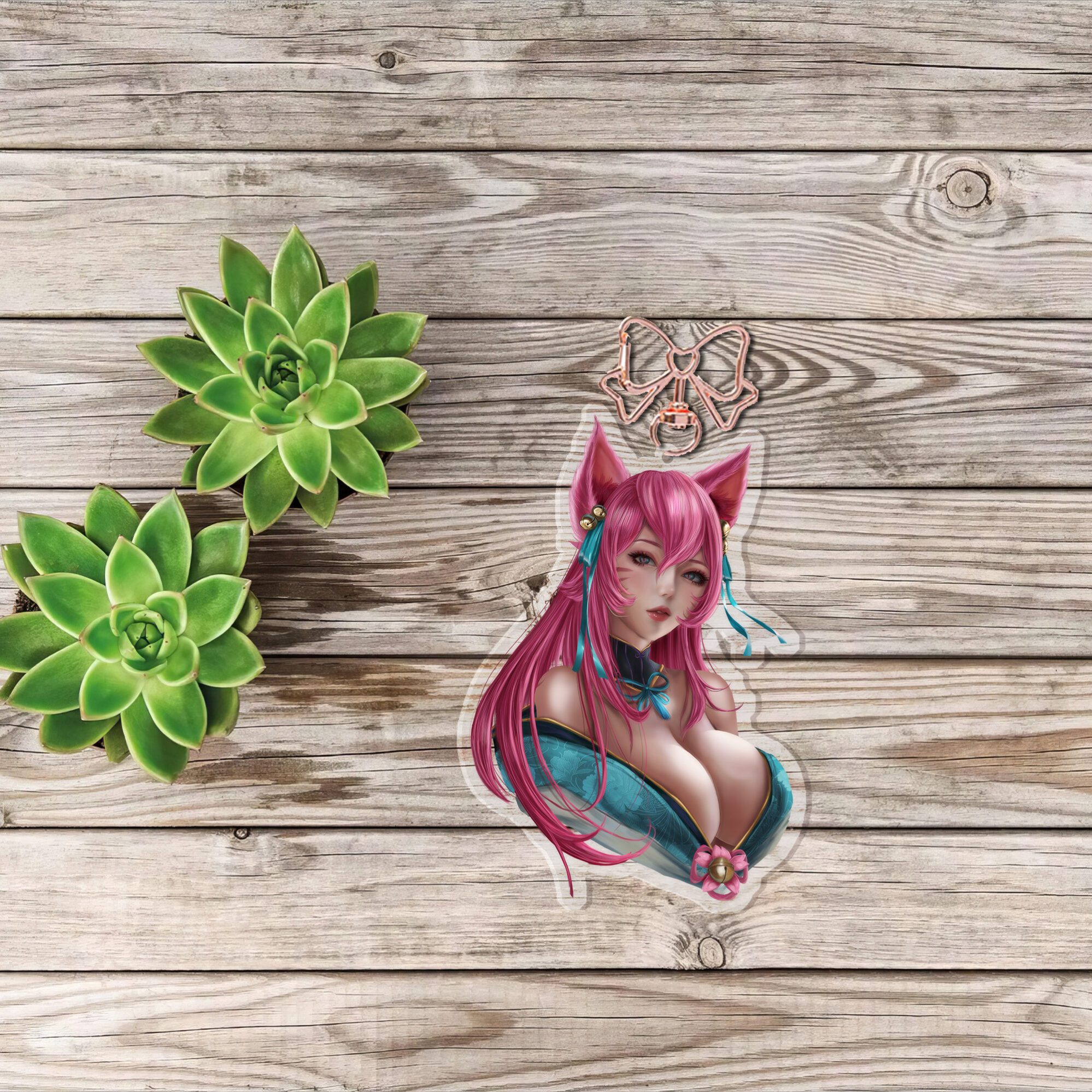 League of Legends Schlüsselanhänger Ahri Spirit Blossom 1 Palworld Acryl Schlüsselanhänger - 6cm mit 2 Motiven: Dazzi und Daedream