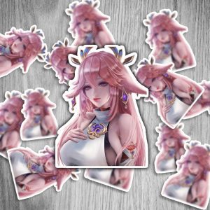 Genshin Impact Yae Miko Sticker – Wasserfest und UV-geschützt 2 Stück