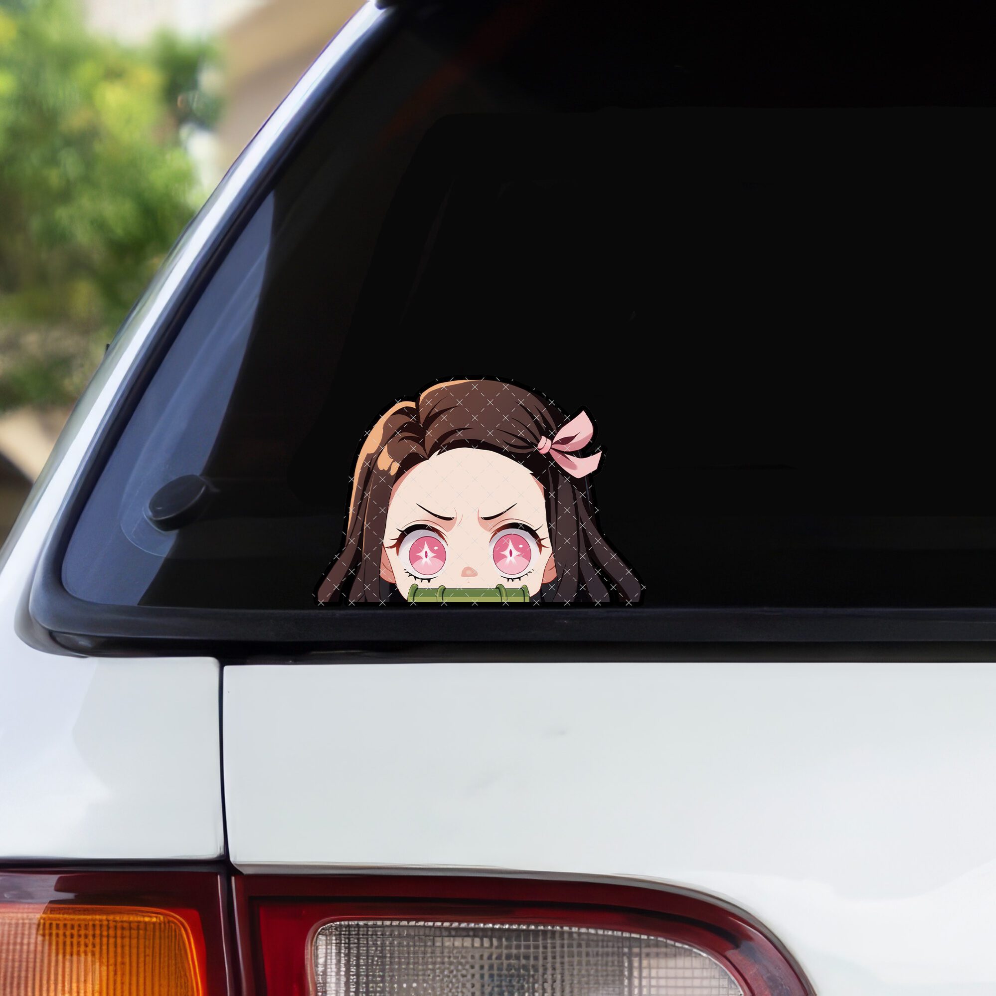 Anime Peeker Aufkleber "Demon Slayer Nezuko" Wasserfest & UV-Beständig für Autos 1 Anime Peeker Aufkleber "Demon Slayer Nezuko" – 2 Stück, Wasserfest & UV-Beständig für Autos