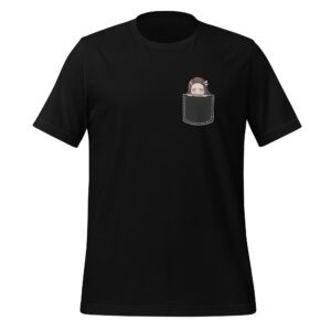 Demon Slayer Nezuko T-Shirt Unisex – Süßes Brusttaschen-Design – Schwarz oder Weiß – Größen S bis XXL