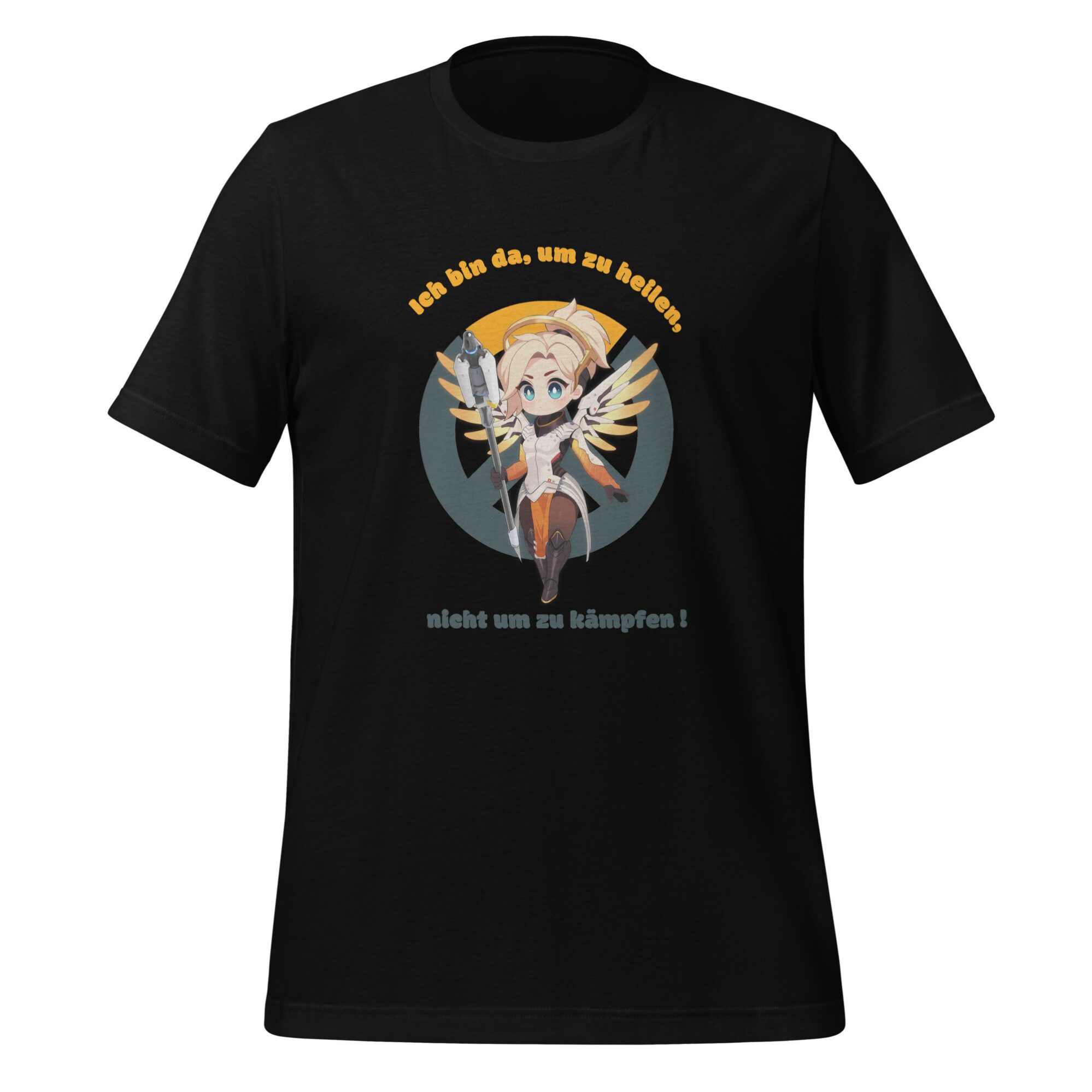 Overwatch Mercy T-Shirt Unisex – Weiß oder Schwarz mit Spruch – Größen S bis XX 3 Overwatch Mercy T-Shirt Unisex – Weiß oder Schwarz mit Spruch – Größen S bis XX