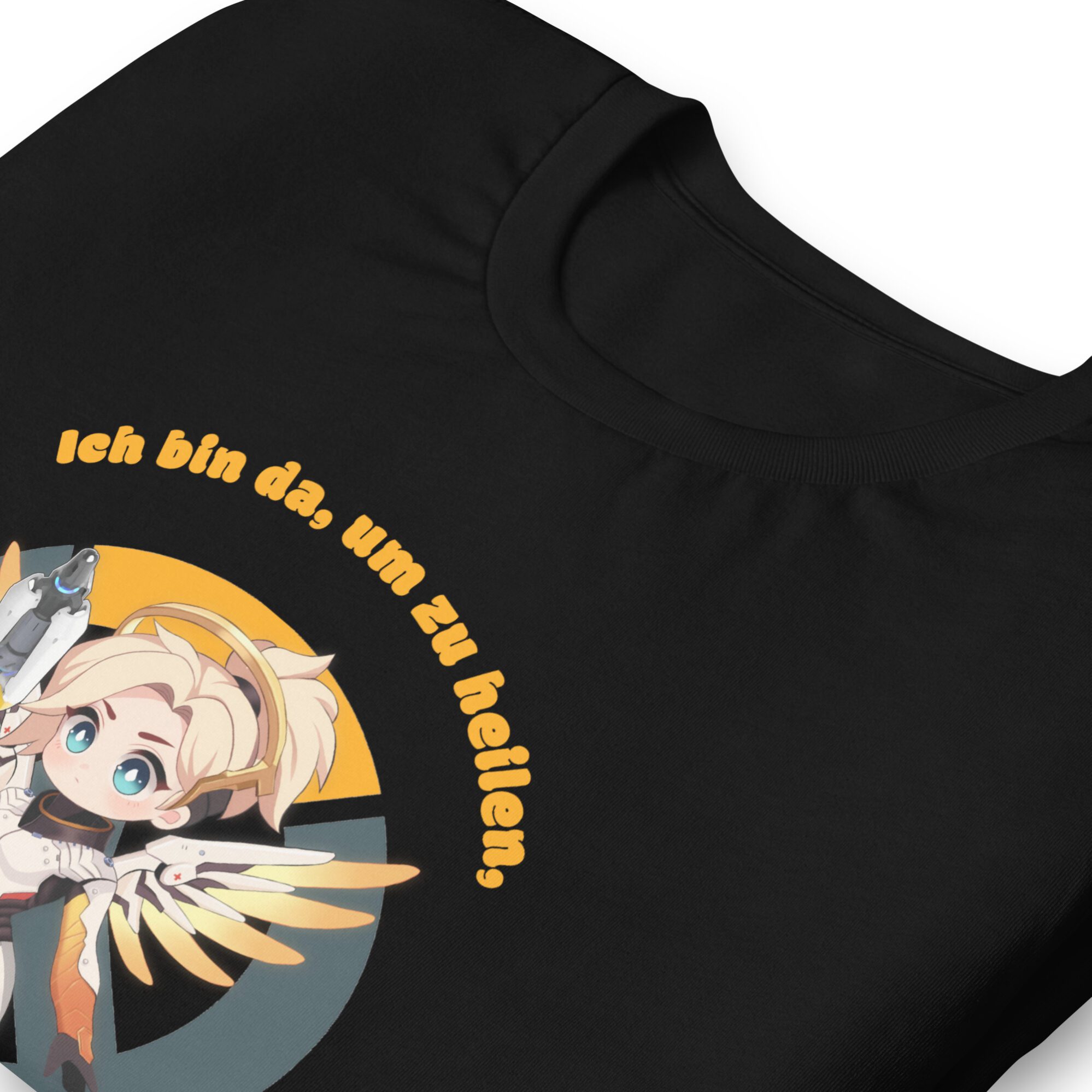 Overwatch Mercy T-Shirt Unisex – Weiß oder Schwarz mit Spruch – Größen S bis XX 4 Overwatch Mercy T-Shirt Unisex – Weiß oder Schwarz mit Spruch – Größen S bis XX