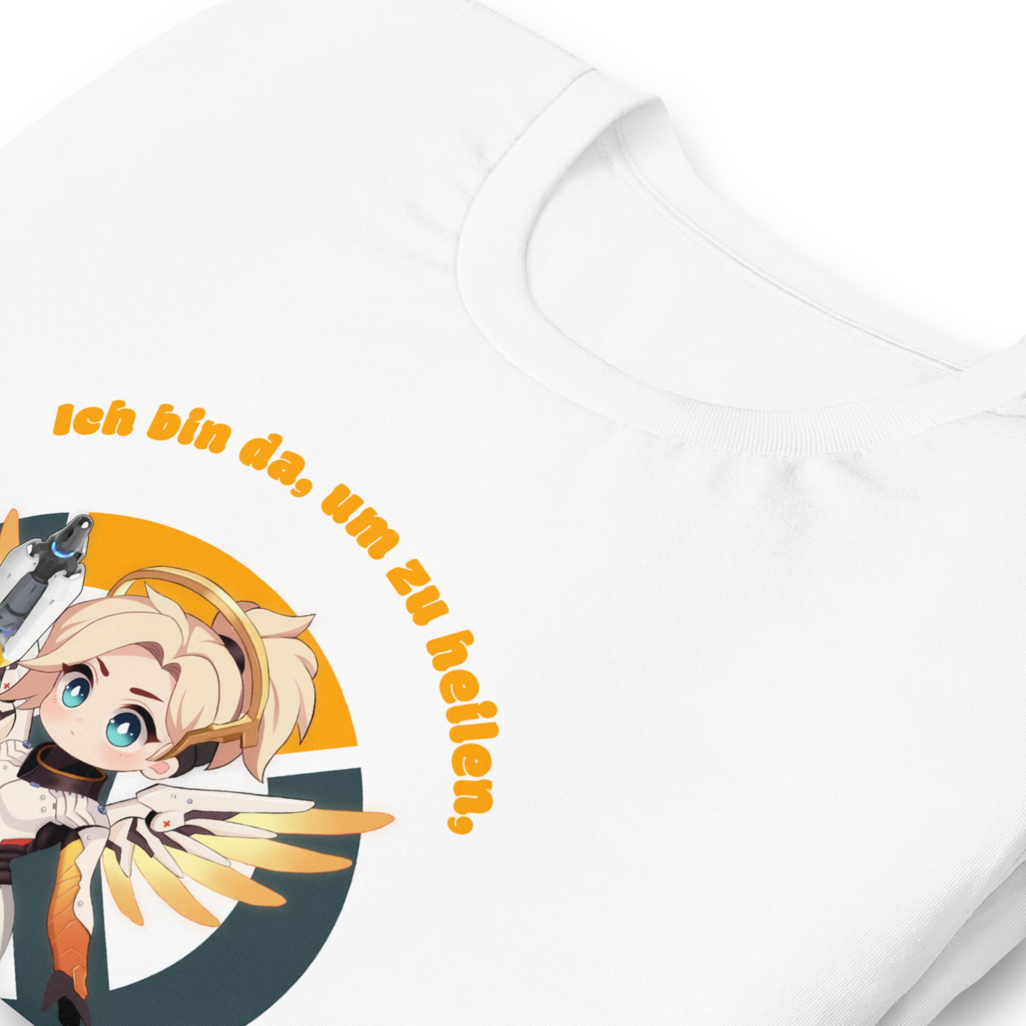 Overwatch Mercy T-Shirt Unisex – Weiß oder Schwarz mit Spruch – Größen S bis XX 2 Overwatch Mercy T-Shirt Unisex – Weiß oder Schwarz mit Spruch – Größen S bis XX