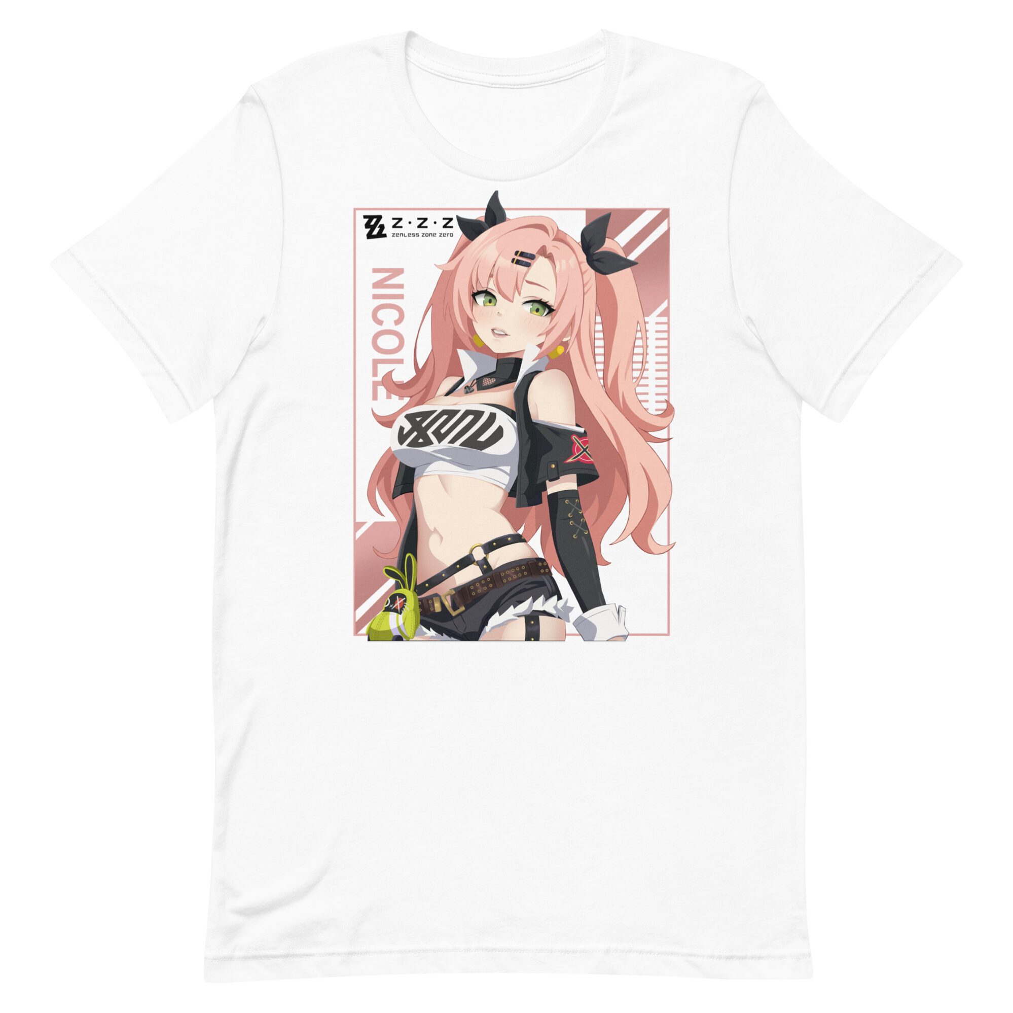 Zenless Zone Zero T-Shirt – Nicole Demara Design – Unisex Baumwollshirt in Weiß-Schwarz 3 Zenless Zone Zero T-Shirt – Nicole Demara Design – Unisex Baumwollshirt in Weiß-Schwarz