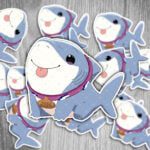 Marvel Rivals Sticker – Jeff der Landhai Aufkleber, wasserfest & UV-beständig, 6 cm, 2 Stück