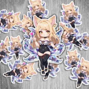 League of Legends Sticker – K/DA Ahri, wasserfest & UV-beständig, 6 cm, 2 Stück