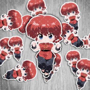 Ranma 1/2 Sticker – Anime Aufkleber mit Ranma oder Shampoo, wasserfest & UV-beständig, 6 cm, 2 Stück