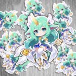 League of Legends Sticker – Star Guardian Soraka Aufkleber, wasserfest & UV-beständig, 6 cm, 2 Stück