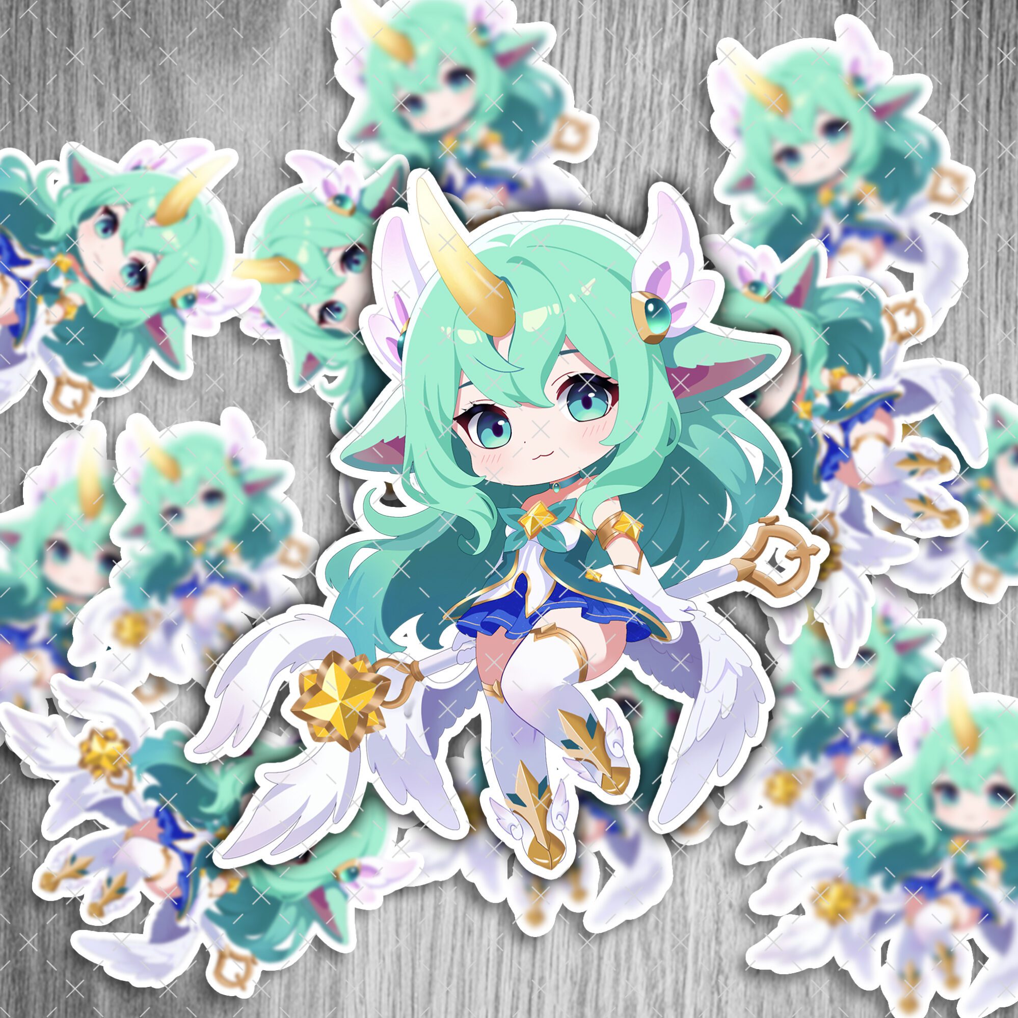 League of Legends Sticker – Star Guardian Soraka Aufkleber, wasserfest & UV-beständig, 6 cm, 2 Stück 1 Zenless Zone Zero Sticker Jane Doe – Gaming Aufkleber, wasserfest & UV-beständig, 6 cm, 2 Stück