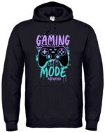 Gaming Mode Hoodie – Unisex Kapuzenpullover Schwarz/Grau – Gamer Pullover – Für Zocker – Größen S–XXL