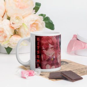 Kitaukami Anime Kaffeetasse Kitsumi Oder Mira 330ml Weiße VTuber Tasse Im Bunny Outfit Spülmaschinenfest Mikrowellengeeignet Hochwertiger Keramikbecher