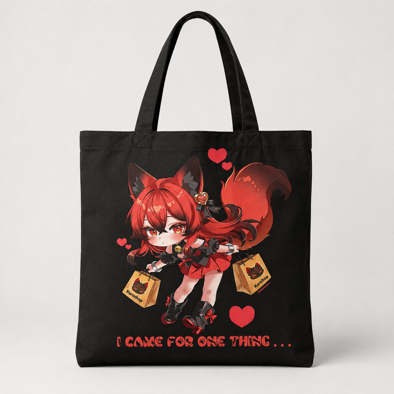 Kitsumi Baumwolltasche – Kitsukami OC VTuber Stoffbeutel in Weiß oder Schwarz 2 Kitsumi Baumwolltasche – Kitsukami OC VTuber Stoffbeutel in Weiß oder Schwarz – Bild 3