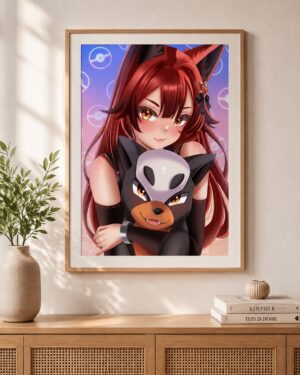 Kitsumi x Hunduster Fanart Poster – Pokémon-inspiriertes VTuber Poster – A5 bis A3