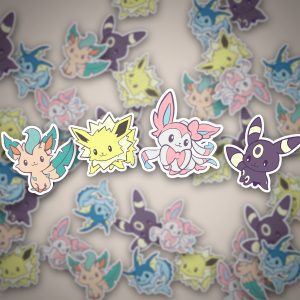 Pokémon Evoli Evolutionen Sticker Set - 8 Sticker Motive, 4 cm Größe