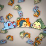 Pokemon Sticker Gen 1 Starter Set: Shiggy, Glumanda & Bisasam
