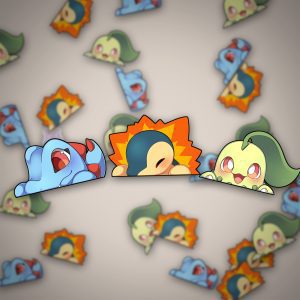 Pokemon Sticker Gen 1 Starter Set: Shiggy, Glumanda & Bisasam