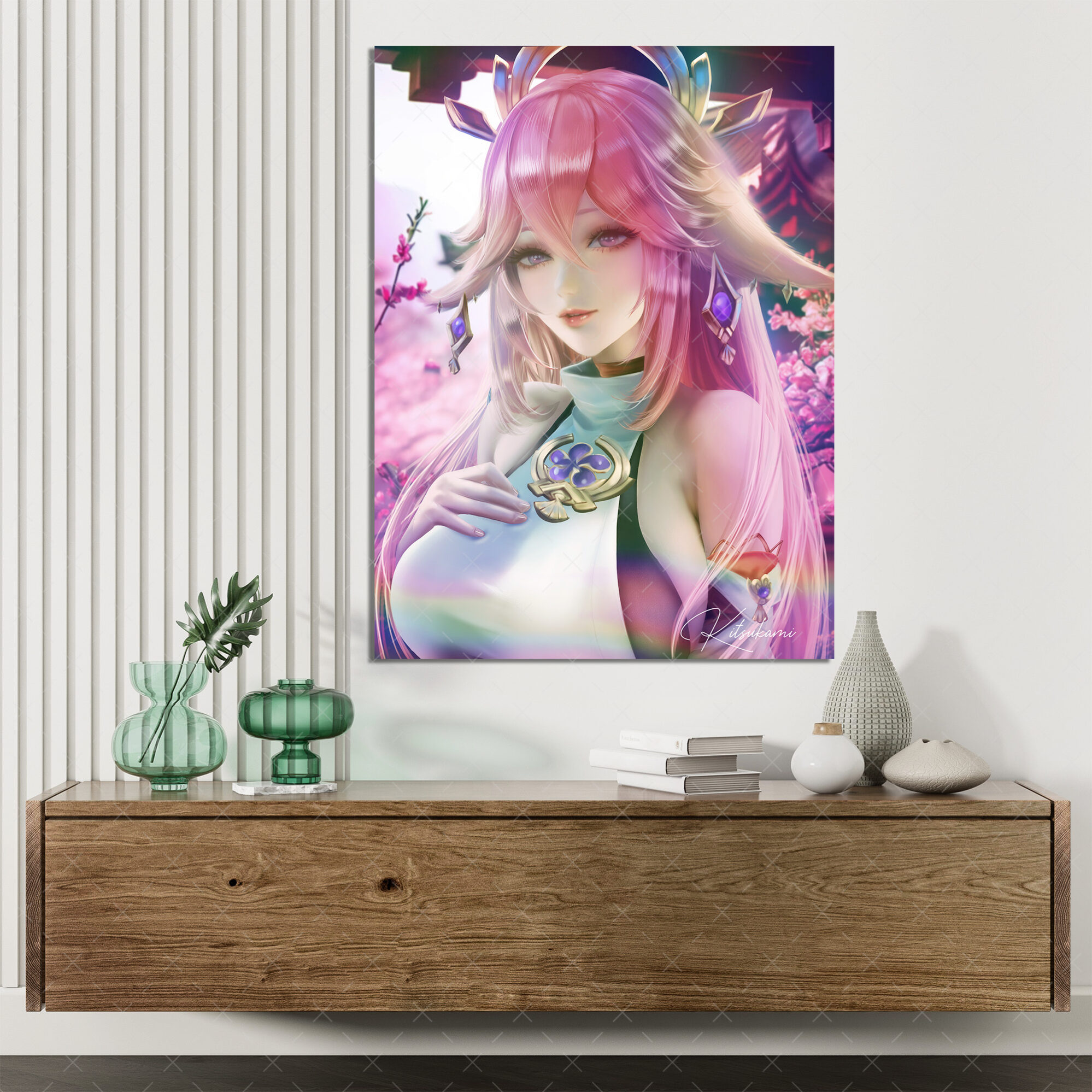 Yae Miko Portrait Poster aus Genshin Impact – Mystische Eleganz für Ihre Wanddekoration 2 Yae Miko Portrait Poster aus Genshin Impact – Mystische Eleganz für Ihre Wanddekoration - A4, Hologramm