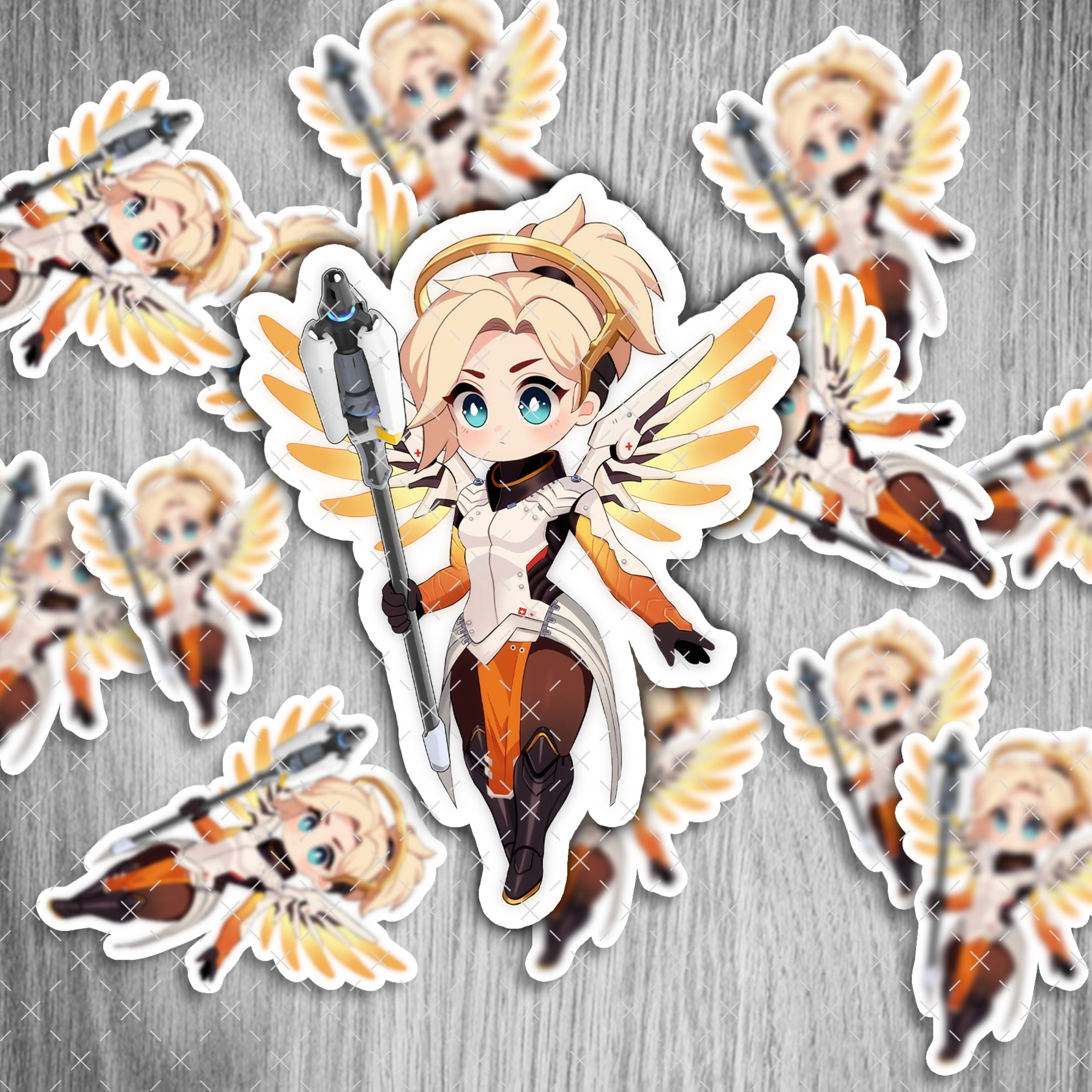 Mercy Overwatch Sticker – wasserfest & UV-beständig – 2 Stück 1 Mercy Overwatch Sticker – wasserfest & UV-beständig – 2 Stück