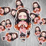 Nezuko Demon Slayer Sticker – Set mit 2 Stück, wasser- und UV-beständig, eigene Herstellung