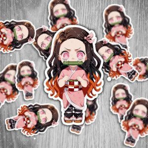 Nezuko Demon Slayer Sticker – Set mit 2 Stück, wasser- und UV-beständig, eigene Herstellung