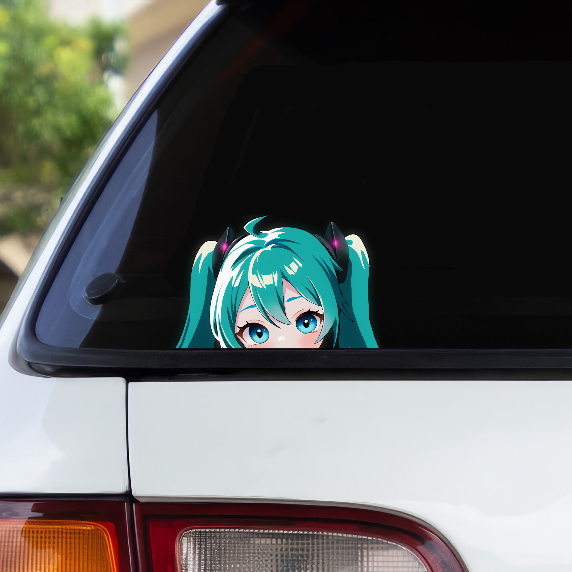 Anime Peeker Aufkleber "Miku Hatsune Magical Mirai" – 2 Stück, Wasserfest & UV-Beständig für Autos 1 Anime Peeker Aufkleber "Miku Hatsune Magical Mirai" – 2 Stück, Wasserfest & UV-Beständig für Autos