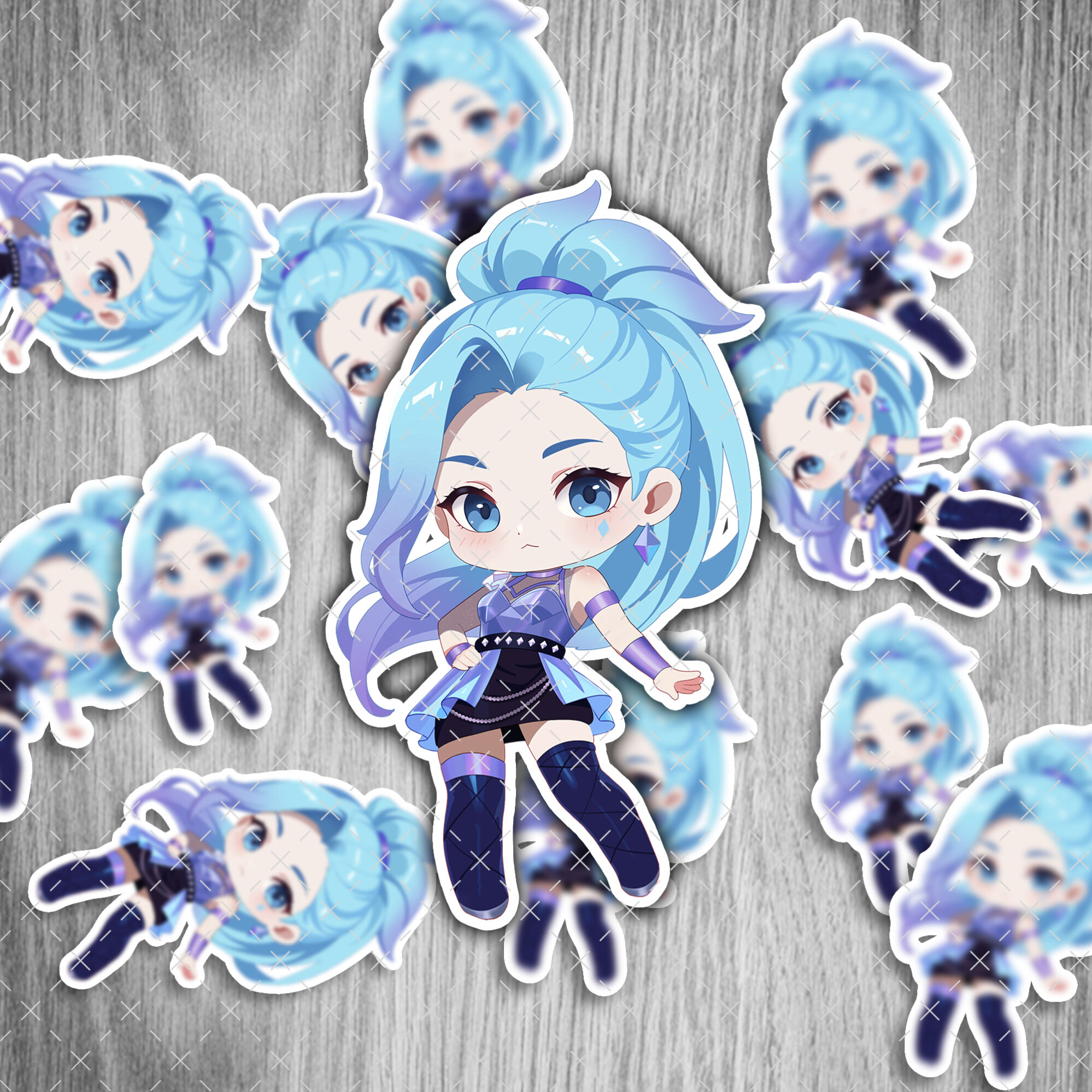 League of Legends Sticker – K/DA Seraphine, wasserfest & UV-beständig, 6 cm, 2 Stück 1 Zenless Zone Zero Sticker Jane Doe – Gaming Aufkleber, wasserfest & UV-beständig, 6 cm, 2 Stück