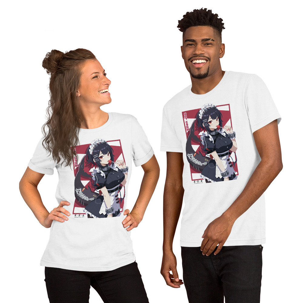 Zenless Zone Zero T-Shirt mit Ellen Joe Motiv – Unisex, Weiß/Schwarz, 100 % Baumwolle 1 Zenless Zone Zero T-Shirt mit Ellen Joe Motiv – Unisex, Weiß/Schwarz, 100 % Baumwolle