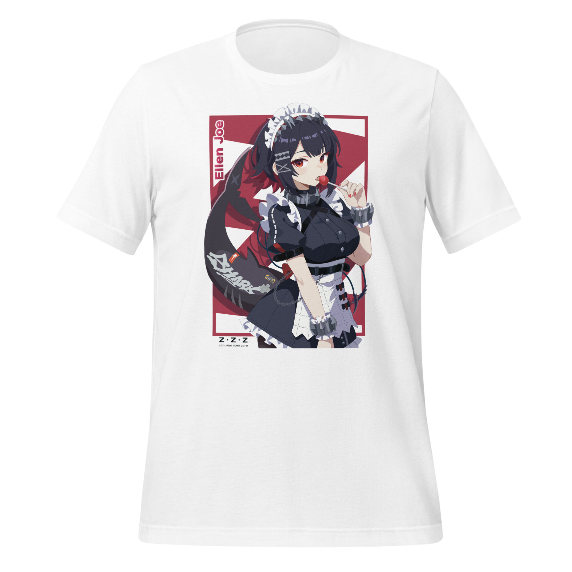 Zenless Zone Zero T-Shirt mit Ellen Joe Motiv – Unisex, Weiß/Schwarz, 100 % Baumwolle 8 Zenless Zone Zero T-Shirt mit Ellen Joe Motiv – Unisex, Weiß/Schwarz, 100 % Baumwolle