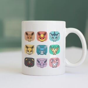 Pokemon Tasse mit Evoli Evolutionen Motiv – Perfekte Geschenkidee für Fans der beliebten Evolutionsreihe