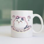 Süße Katzen Tasse „Zu süß für Stress“ – Lustige Kaffeetasse mit Katze als Geschenk für Katzenliebhaber und Büro