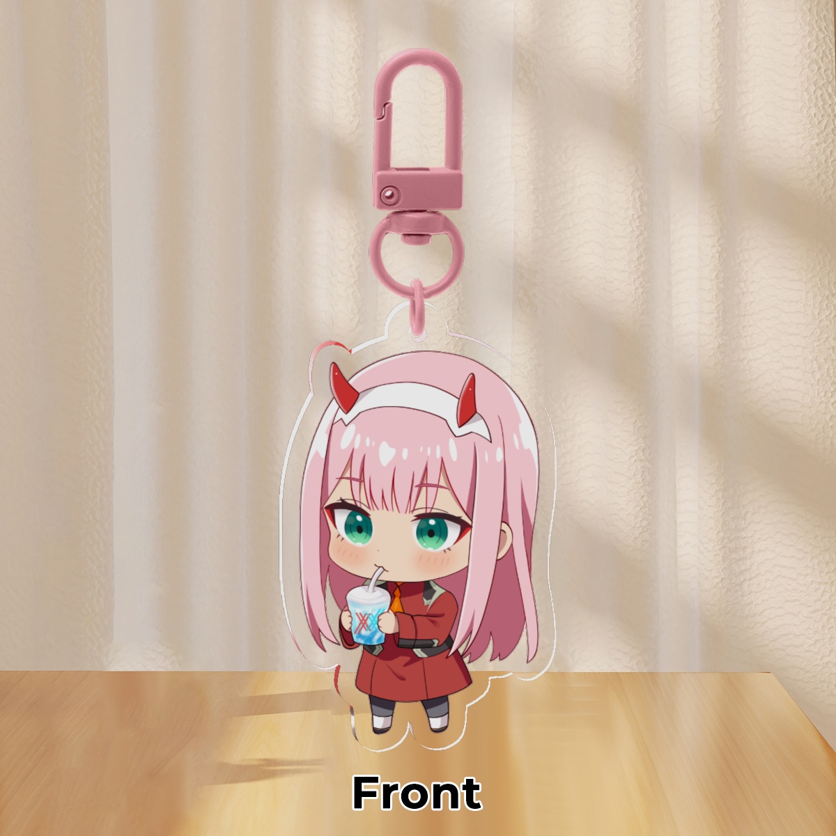 Darling in the Franxx Schlüsselanhänger – Zero Two Acrylanhänger, kratzfest 1 Darling in the Franxx Schlüsselanhänger – Zero Two Acrylanhänger, kratzfest