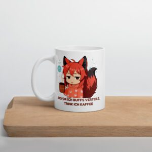 Lustige Gaming Tasse mit Anime Fuchs Kitsumi Motiv – Weiß, 330 ml, Mikrowellen- & Spülmaschinenfest - Design von Kitsukami