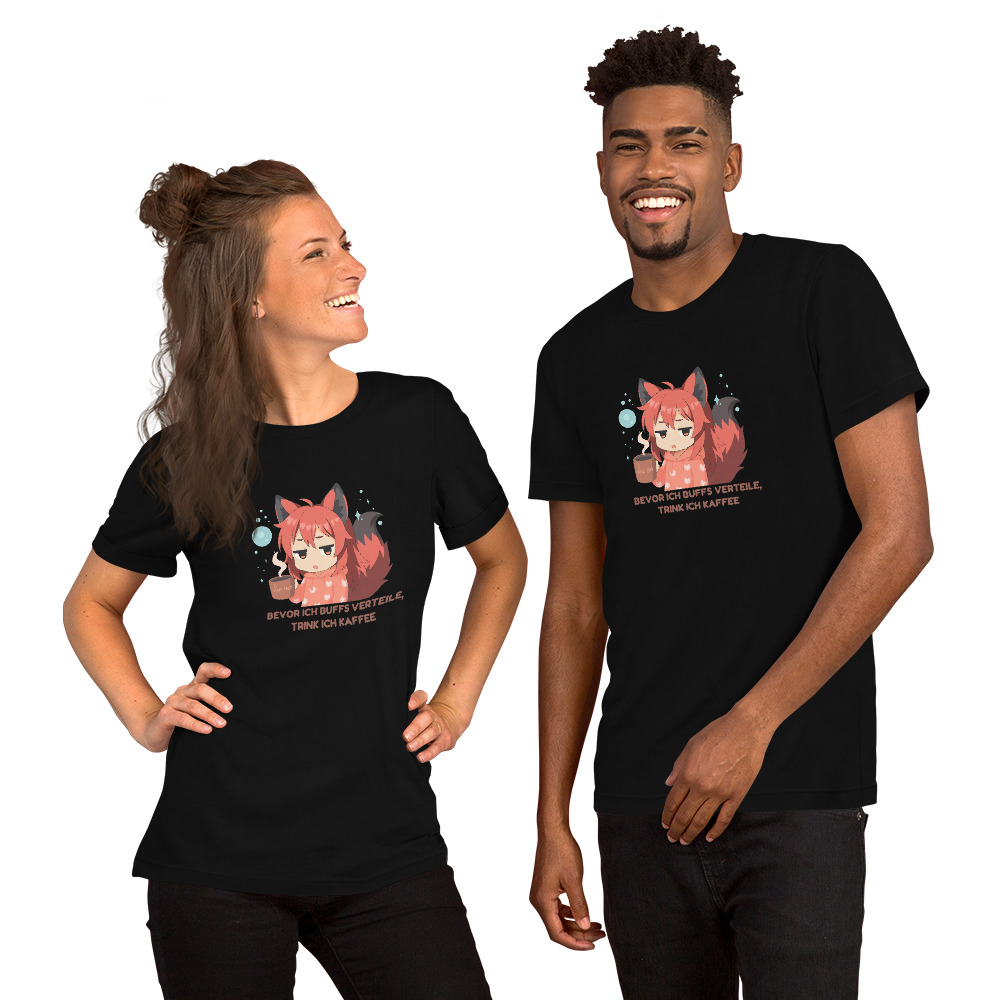 Witziges Gaming T-Shirt mit Kitsune Chibi Design – Kaffee Spruch für Nerds & Zocker – Unisex Shirt von Kitsukami 2 Witziges Gaming T-Shirt mit Kitsune Chibi Design – Kaffee Spruch für Nerds & Zocker – Unisex Shirt von Kitsukami