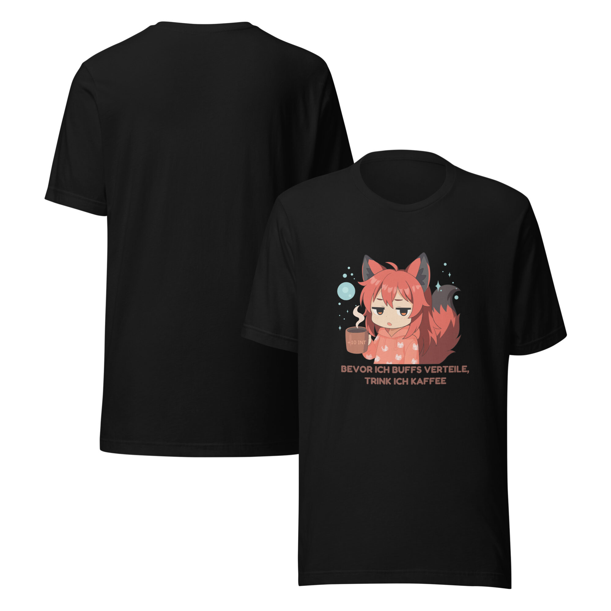 Witziges Gaming T-Shirt mit Kitsune Chibi Design – Kaffee Spruch für Nerds & Zocker – Unisex Shirt von Kitsukami 3 Witziges Gaming T-Shirt mit Kitsune Chibi Design – Kaffee Spruch für Nerds & Zocker – Unisex Shirt von Kitsukami