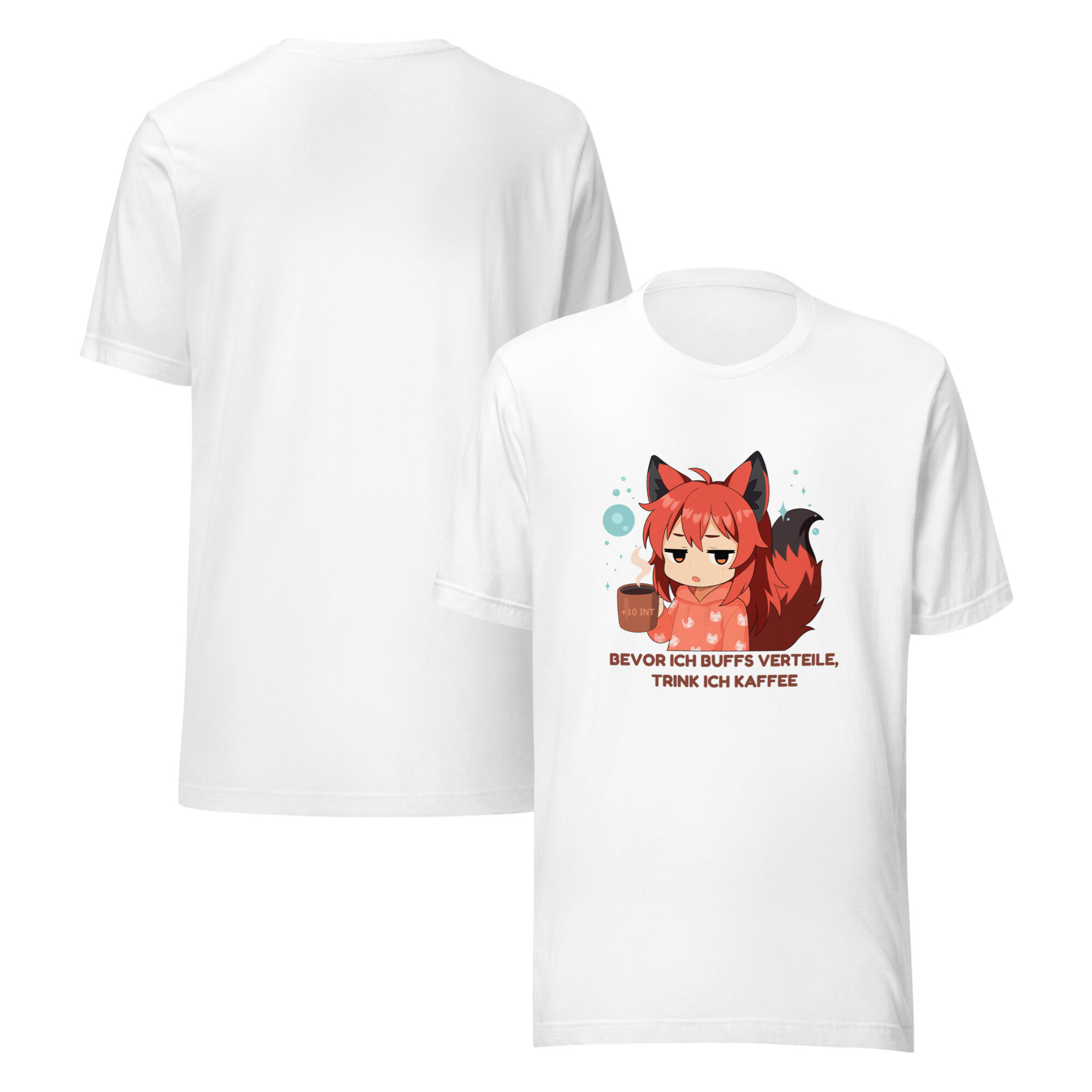 Witziges Gaming T-Shirt mit Kitsune Chibi Design – Kaffee Spruch für Nerds & Zocker – Unisex Shirt von Kitsukami 6 Witziges Gaming T-Shirt mit Kitsune Chibi Design – Kaffee Spruch für Nerds & Zocker – Unisex Shirt von Kitsukami