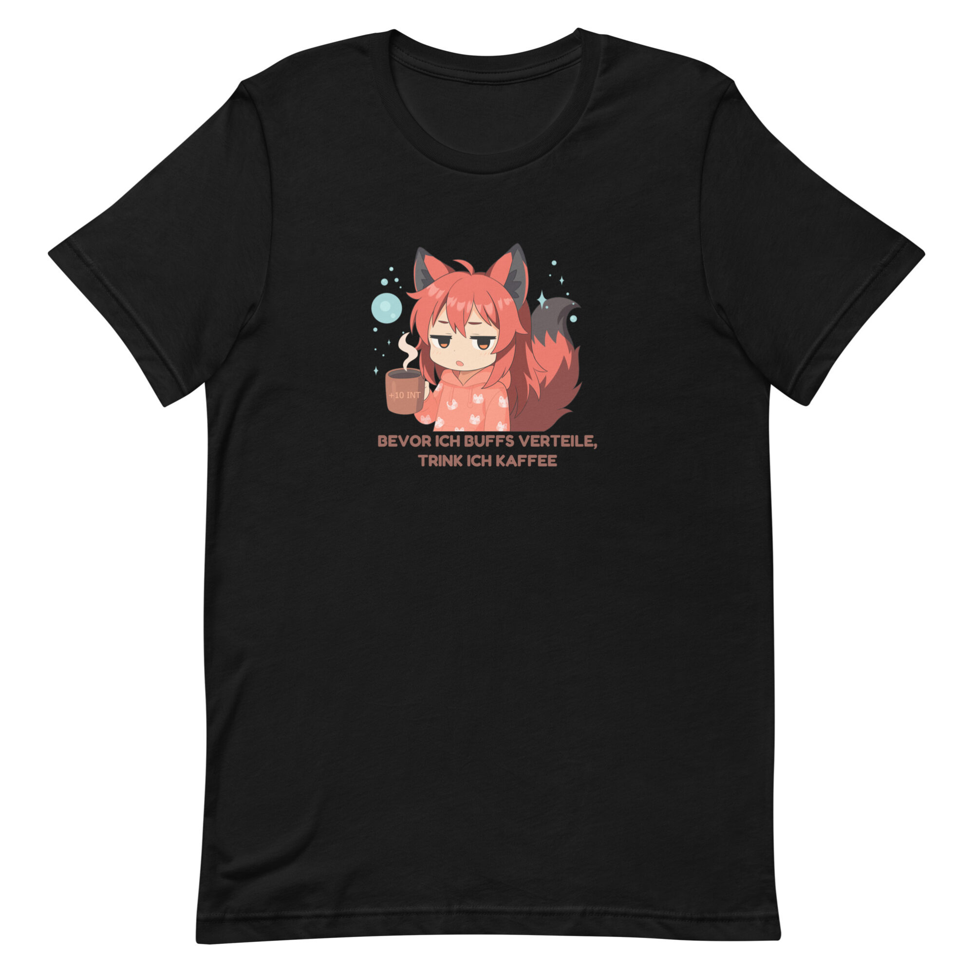 Witziges Gaming T-Shirt mit Kitsune Chibi Design – Kaffee Spruch für Nerds & Zocker – Unisex Shirt von Kitsukami 1 Witziges Gaming T-Shirt mit Kitsune Chibi Design – Kaffee Spruch für Nerds & Zocker – Unisex Shirt von Kitsukami