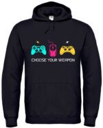 Gaming Hoodie „Never Say Game Over“ – Kapuzenpullover für Gamer mit Controller-Print