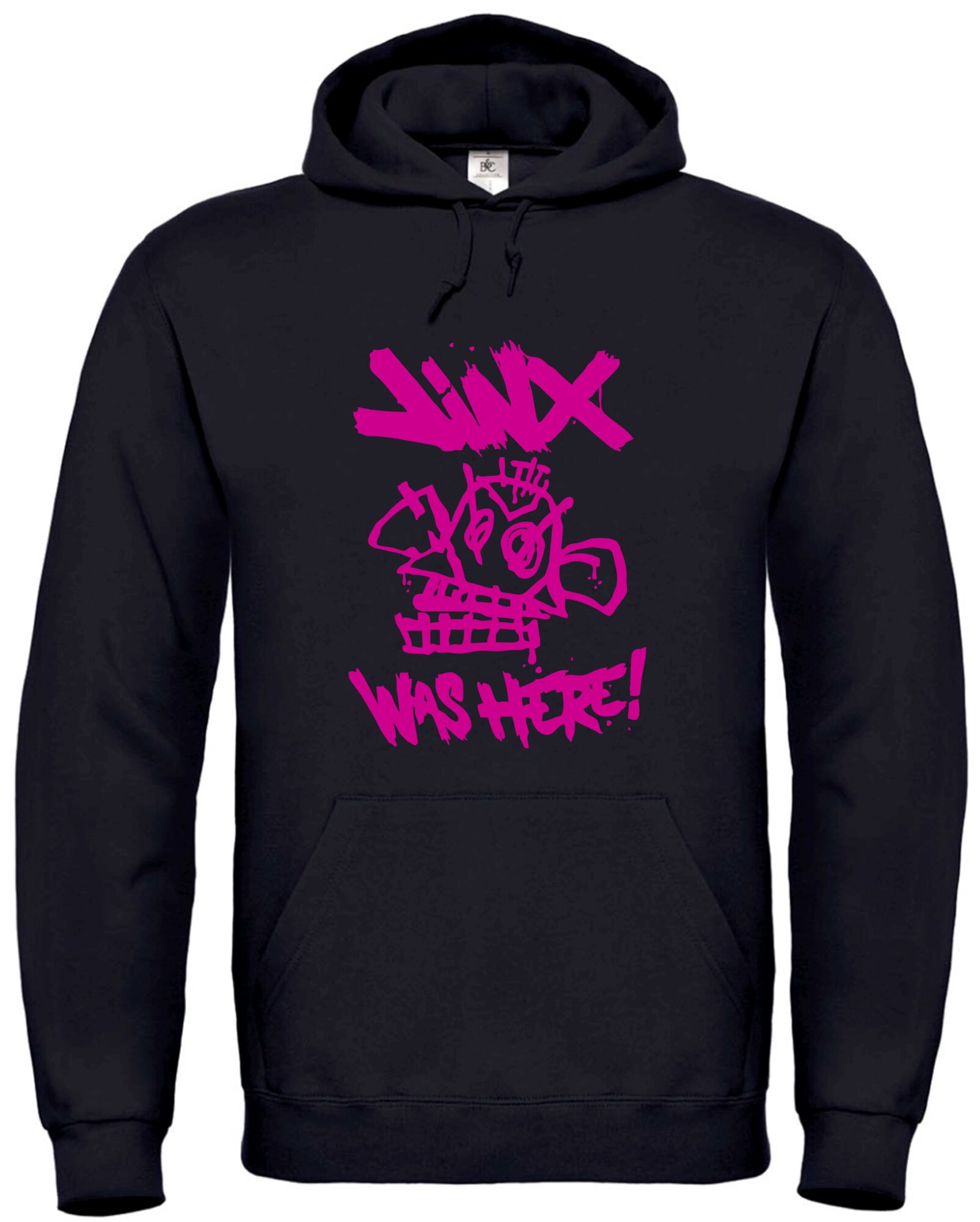 Jinx Was Here Hoodie – Unisex Kapuzenpullover für Arcane & LoL Fans – Weiches Fleece, langlebiger Druck, stylischer Look 1 Jinx Was Here T-Shirt – Unisex Gaming Shirt für Arcane & LoL Fans – Hochwertiger Druck, Streetwear Stil