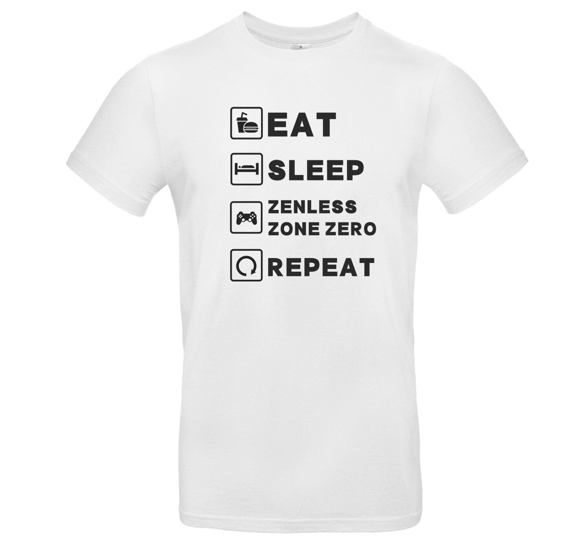 Zenless Zone Zero Gamer T-Shirt „Eat Sleep Zenless Zone Zero Repeat“ Unisex 2 Zenless Zone Zero – Hoshimi Miyabi Peeker Sticker 2er Set – Anime & Gaming Design – UV-beständig & wasserfest