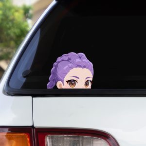 Kpop Demon Hunter Peeker Autoaufkleber – 2 Stück Rumi Mira Zoey – Anime Manga Design – Otaku Fanartikel für Auto Laptop – Witterungsbeständig Vinyl Sticker Set
