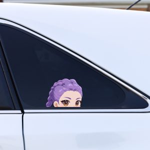 Kpop Demon Hunter Peeker Autoaufkleber – 2 Stück Rumi Mira Zoey – Anime Manga Design – Otaku Fanartikel für Auto Laptop – Witterungsbeständig Vinyl Sticker Set