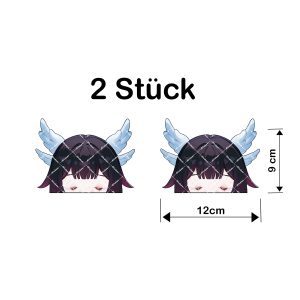 Genshin Impact Anime Autoaufkleber 2er Set – Peeker Otaku Gaming Sticker, Wasserfest & UV-Beständig, Ab 12 cm, Anime Gamer Decals für Auto, Laptop & Motorrad