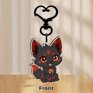 Kuroko Acryl Schlüsselanhänger 6cm kratzfest mit Epoxy Schicht hochwertig Anime V Tuber PNG Tuber Kitsune Otaku Geschenk