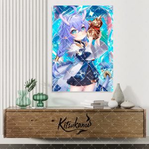 Honkai Star Rail Bailu Poster Gaming Anime Wanddeko Gacha Otaku Geschenk A6 bis A4
