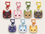 Kuroko Elemental Acryl-Schlüsselanhänger – Kitsukami VTuber-Maskottchen